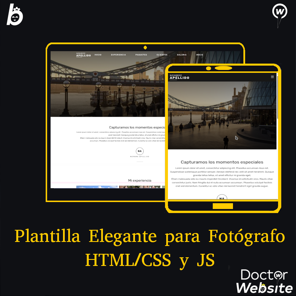 Plantilla Elegante para fotógrafo HTML/CSS y JS.
